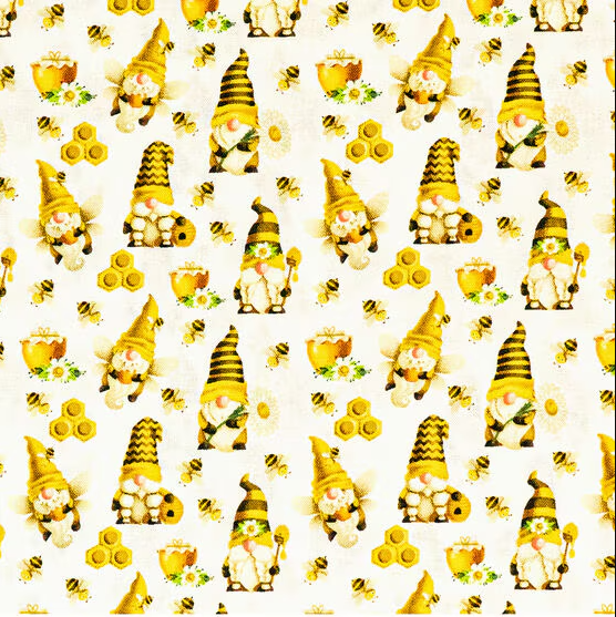 Yellow Bee's & Gnomes Apron with Pockets